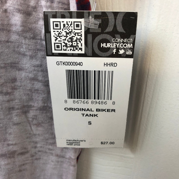 NWT Hurley Original Biker Tank. S/P - Picture 6 of 8